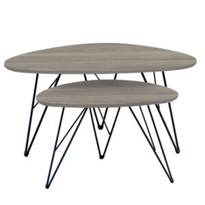 NANCY ΚΑΡΥΔΙ MDF ΣΕΤ 2 ΤΡΑΠΕΖΑΚΙΑ 90X60X45-60X40X39εκ.