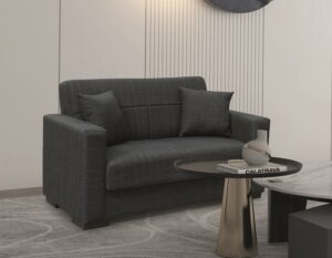 ROVER BLACK ΥΦΑΣΜΑ 2ΘΕΣΙΟΣ ΚΑΝΑΠΕΣ/ΚΡΕΒΑΤΙ ΜΕ ΑΠΟΘ.ΧΩΡΟ 150Χ80Χ75εκ.