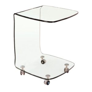 GLASSER Trolley Τραπεζάκι Βοηθητικό, Διάφανο Γυαλί 10mm