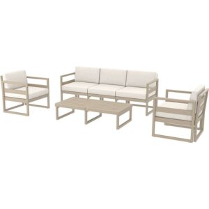 MYKONOS SET 3ΘΕΣ.TAUPE/ΜΑΞ. BEIGE(3ΘΕΣ.+2ΠΟΛ.+ΤΡΑΠ 130εκ.)
