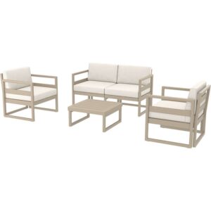 MYKONOS SET 2ΘΕΣ.TAUPE/ΜΑΞ. BEIGE(2ΘΕΣ.+2ΠΟΛ.+ΤΡΑΠ 65εκ.)