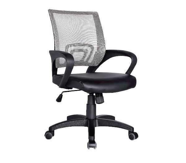 BF2101 Πολυθρόνα-Pro Γραφείου με Ανάκλιση, Γκρι Mesh - Μαύρο PU