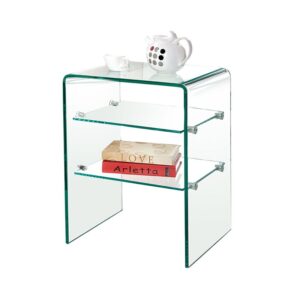 GLASSER Κομοδίνο Clear 2 Ράφια - Γυαλί 10mm / 6mm