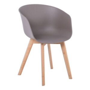 OPTIM Πολυθρόνα Ξύλινο Πόδι Οξιά Φυσικό, PP Sand Beige