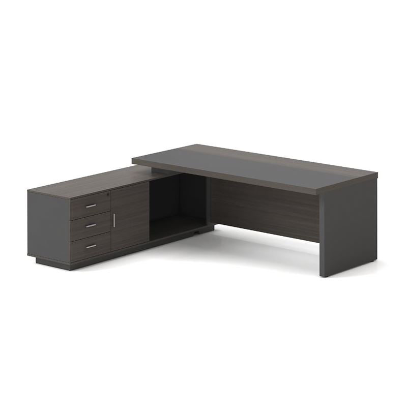 VIP Γραφείο Αριστερή Γωνία, Απόχρωση Grey Walnut