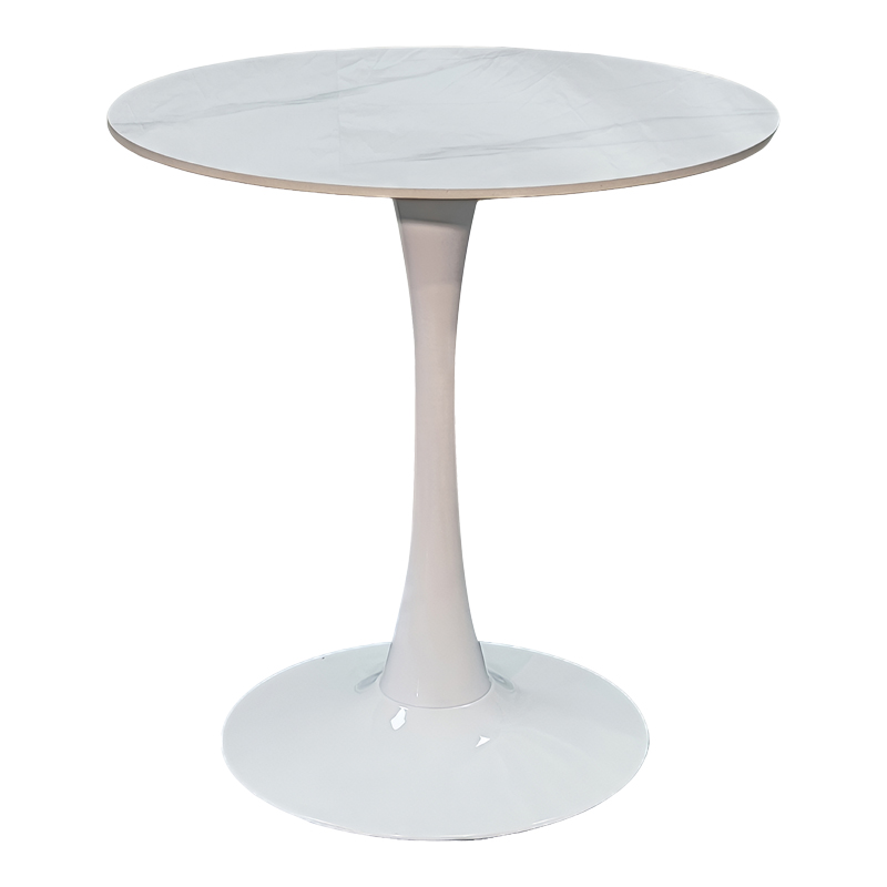 Τραπέζι Balou I pakoworld sintered stone σε λευκό μαρμάρου Φ70x74εκ