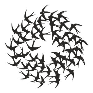 Διακοσμητικό τοίχου Swarm pakooworld μαύρο μεταλλικό Φ50x0,15εκ
