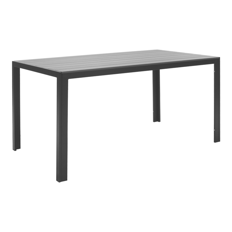 Τραπέζι Nares pakoworld αλουμίνιο ανθρακί-plywood γκρι 140x80x72.5εκ