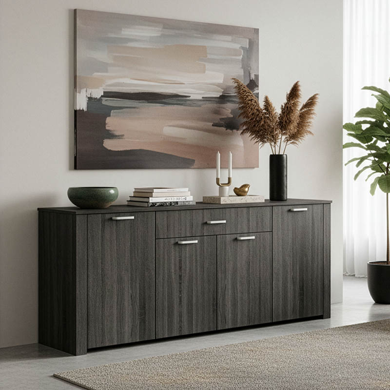 Μπουφές Kinley pakoworld σε ανθρακί-wenge απόχρωση 210x40x82εκ