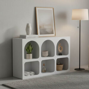 Μπουφές Emersi pakoworld με ράφια mdf σε λευκή απόχρωση 120x35x76εκ