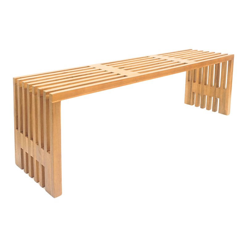 Παγκάκι Zen pakoworld teak ξύλο σε φυσική απόχρωση 140x35x48εκ