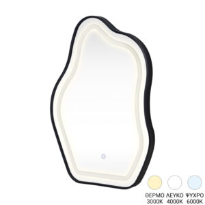 Καθρέπτης Bloby pakoworld με led αλουμίνιο μαύρο 50x4x70εκ