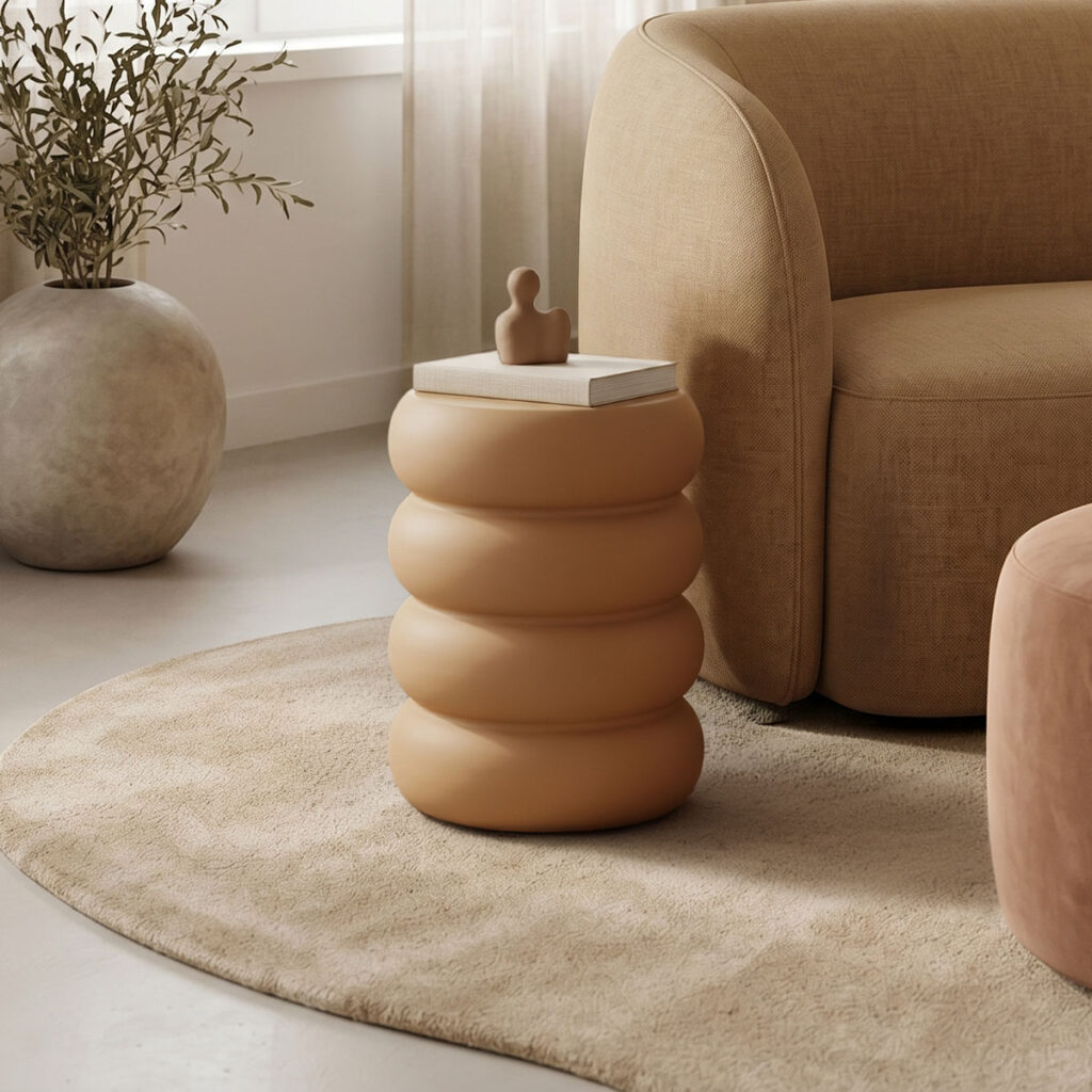 Βοηθητικό τραπέζι Venezia pakoworld MGO terracotta Φ35x46εκ
