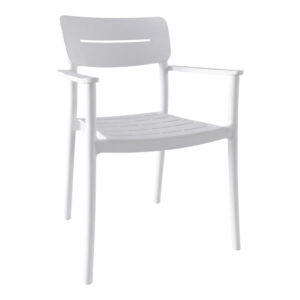 Πολυθρόνα Pilma pakoworld λευκό PP 57x54x82εκ